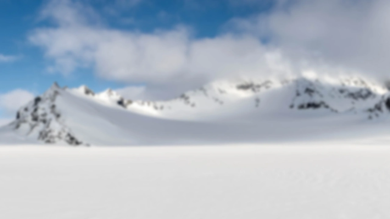 Snowy mountains under a blue sky