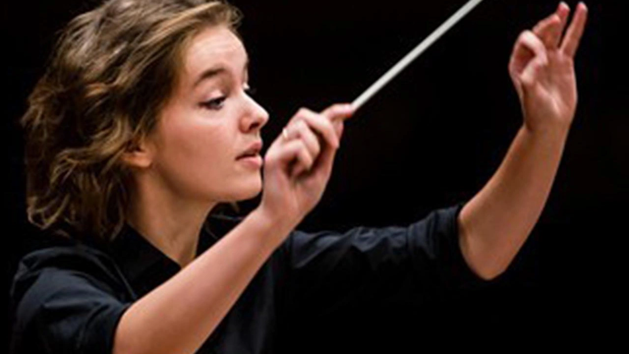 A conductor leads the North Carolina Symphony