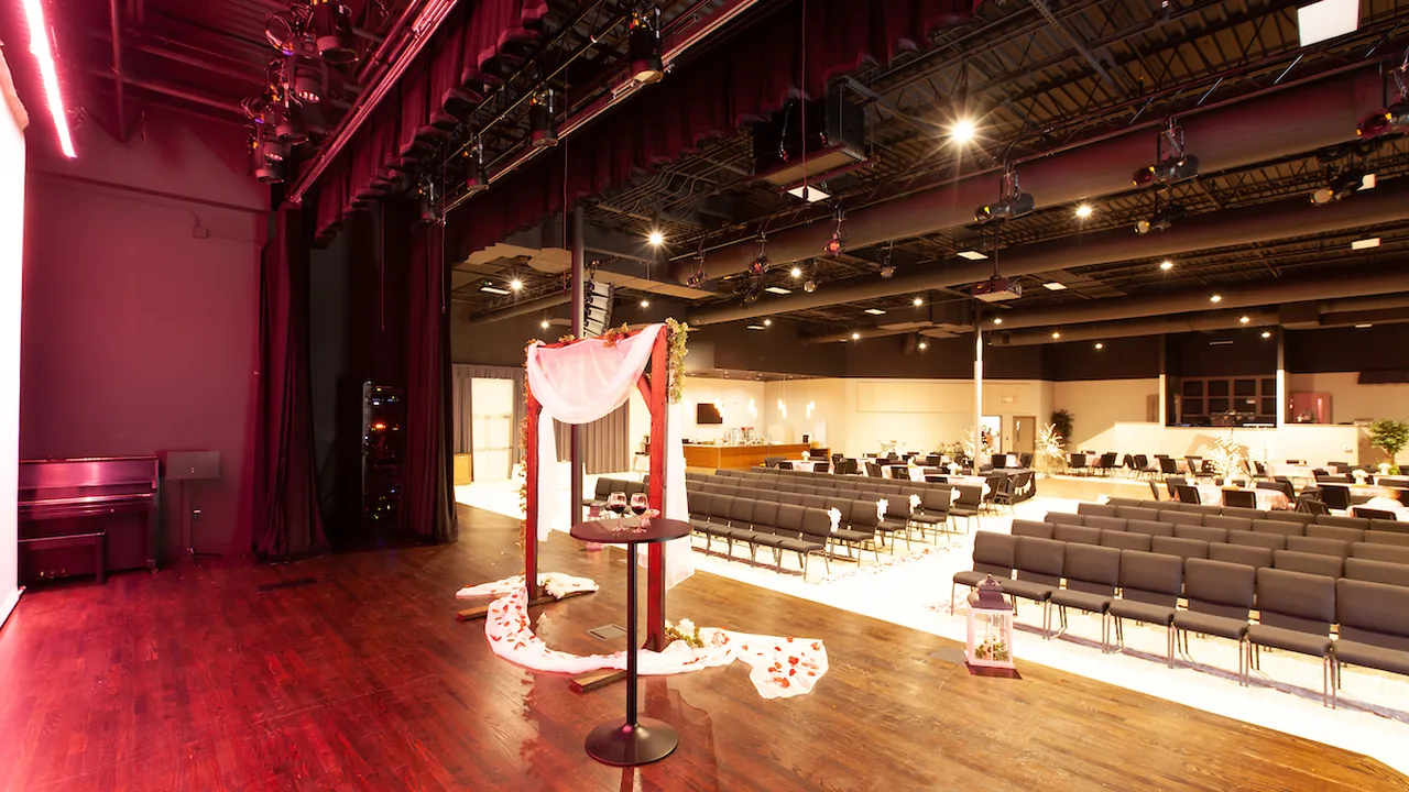 The theater space inside the Wake Forest Renaissance Centre