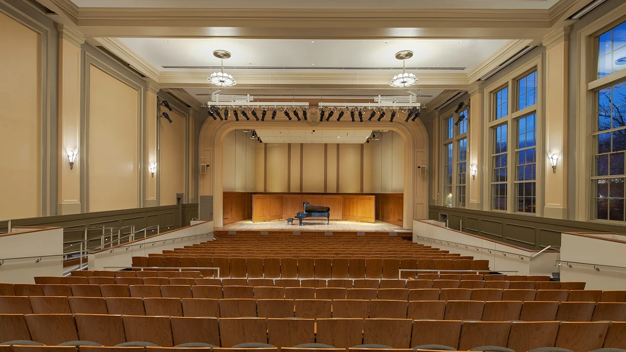 The empty auditorium of Memorial Hall at UNC