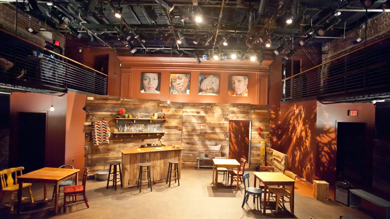 The lobby bar inside Burning Coal's Murphey School theater