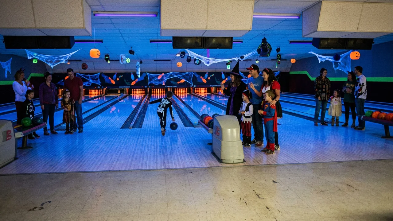 Family Cosmic Bowling Halloween Party – Sims Lanes